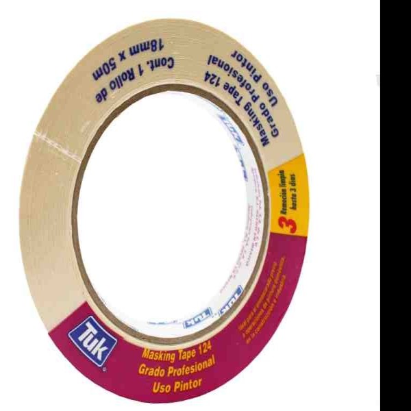 CINTA MASKING TAPE 18X50M. 124 TUK BOLSA MORADA PRO. C48